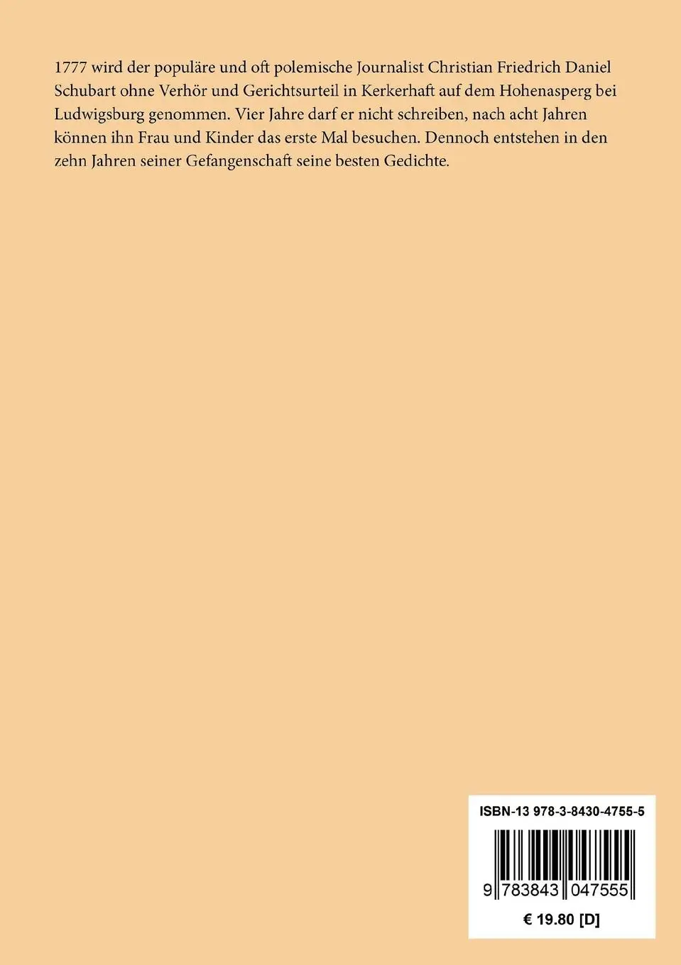 Rückseite: 9783843047555 | Leben und Gesinnungen | Von ihm selbst im Kerker aufgesetzt | Schubart