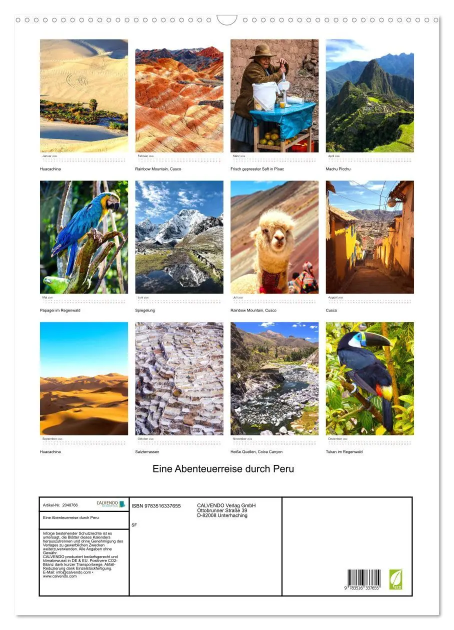 Bild: 9783516337655 | Eine Abenteuerreise durch Peru (Wandkalender 2026 DIN A2 hoch),...