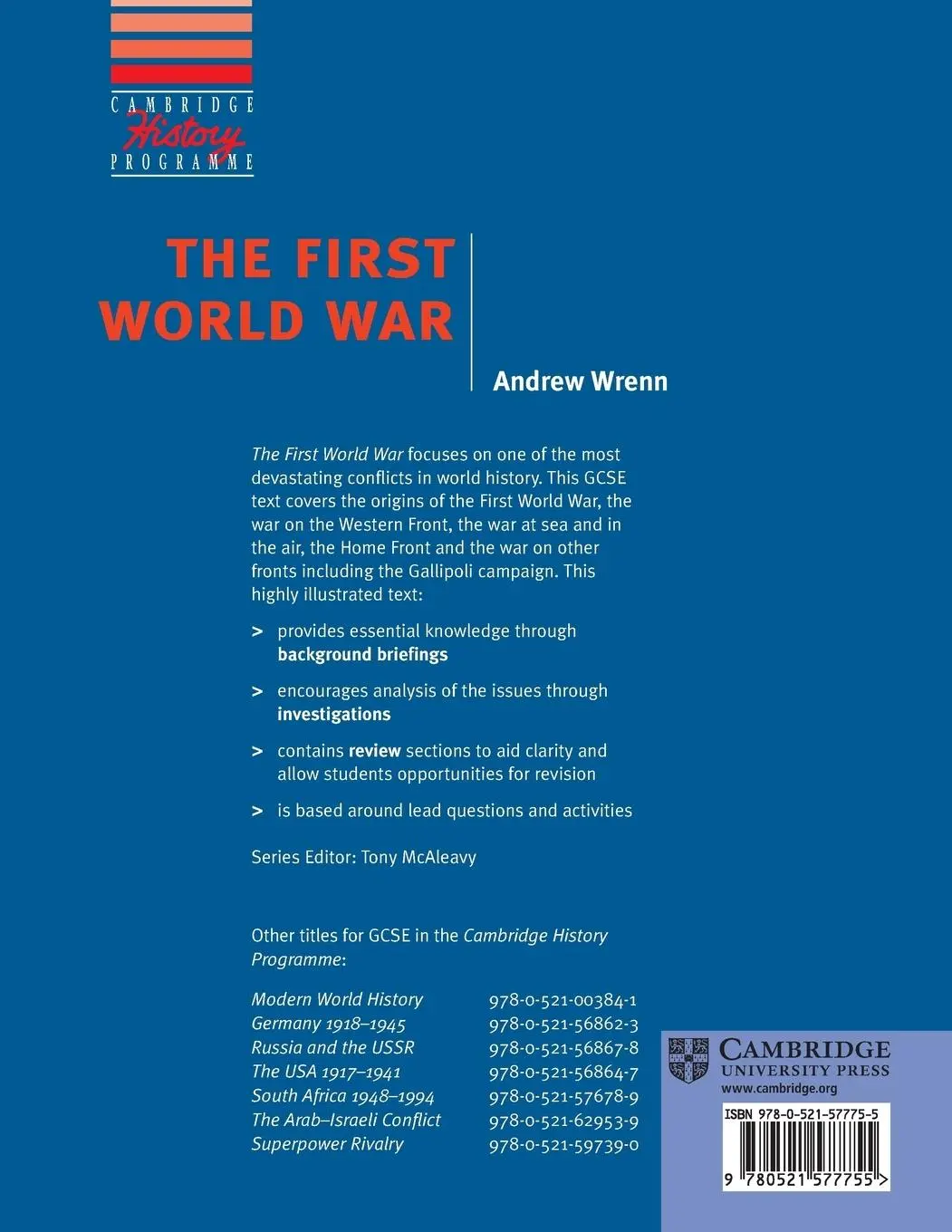 Rückseite: 9780521577755 | The First World War | Andrew Wrenn | Taschenbuch | Englisch | 1997