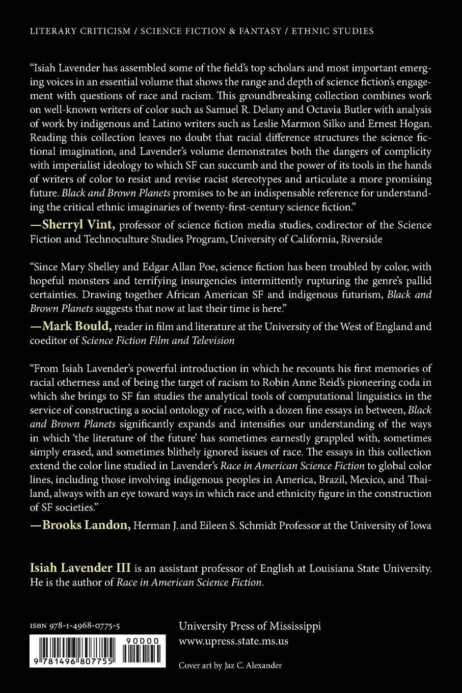 Rückseite: 9781496807755 | Black and Brown Planets | The Politics of Race in Science Fiction