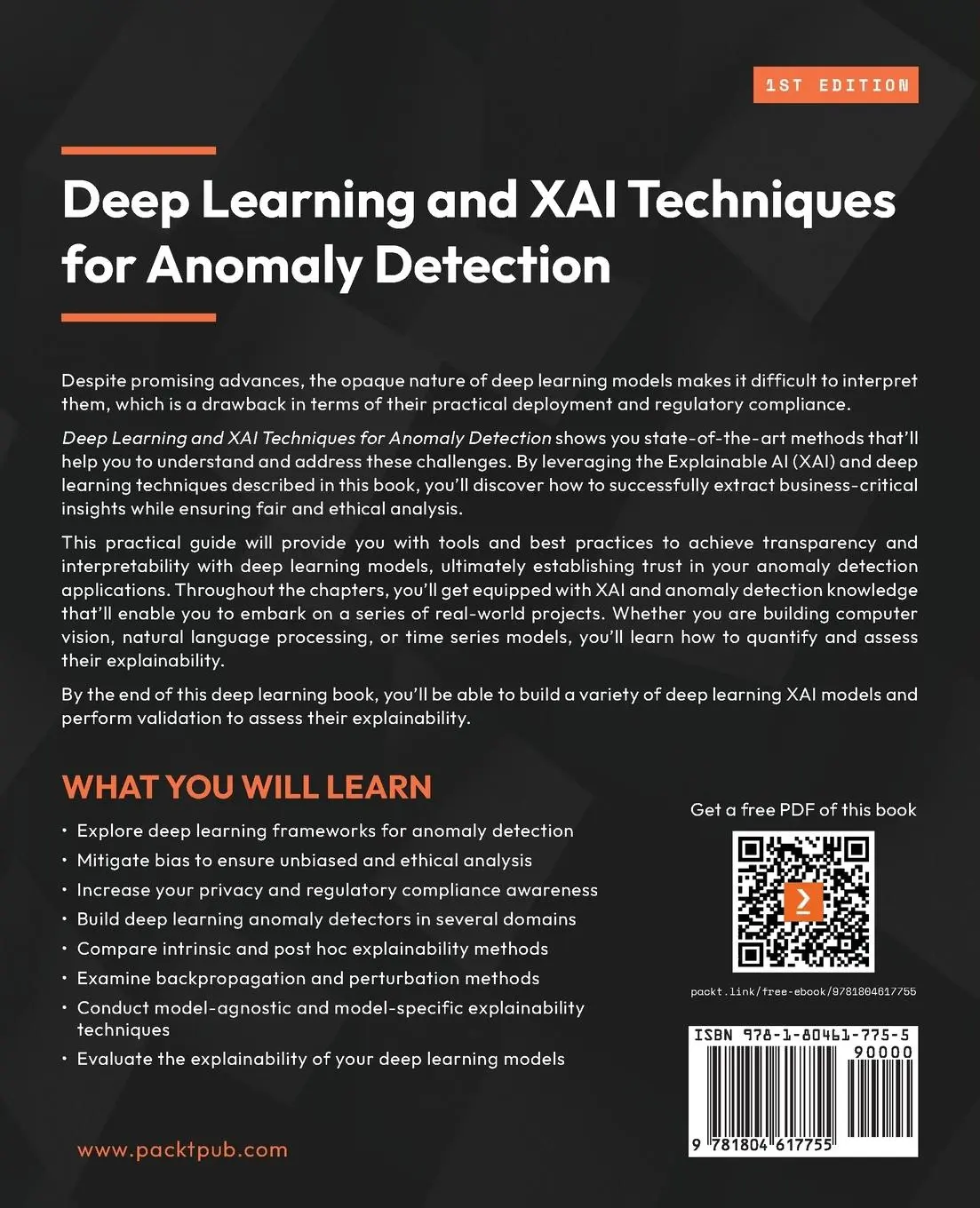 Rückseite: 9781804617755 | Deep Learning and XAI Techniques for Anomaly Detection | Cher Simon