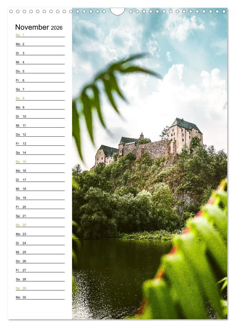 Bild: 9783516327755 | Sachsens Burgen und Schlösser - Beschreibbarer Kalender mit...