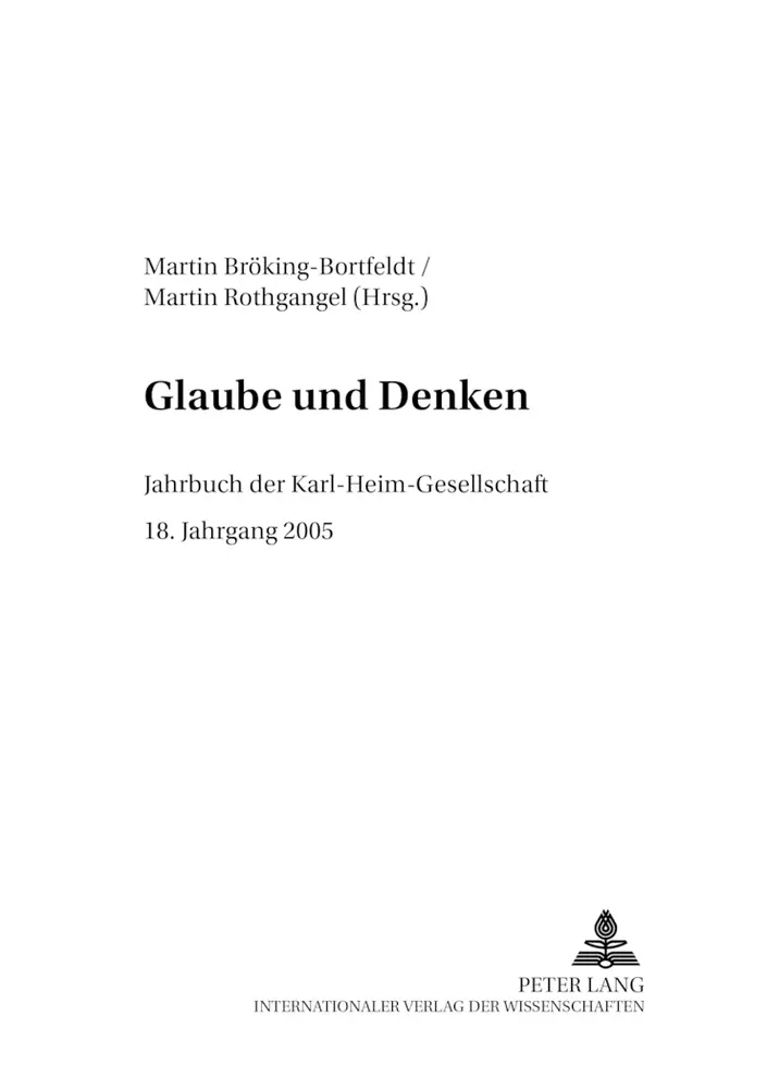 Cover: 9783631547755 | Glaube und Denken | Susanne Bröking-Bortfeldt (u. a.) | Taschenbuch