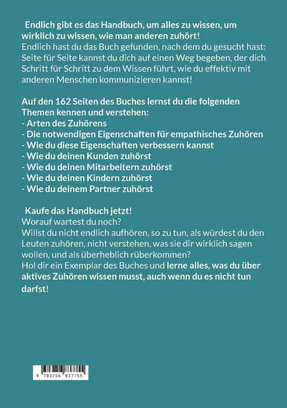 Rückseite: 9783756837755 | Aktives Zuhören | Lilly de Sisto | Taschenbuch | Paperback | 162 S.