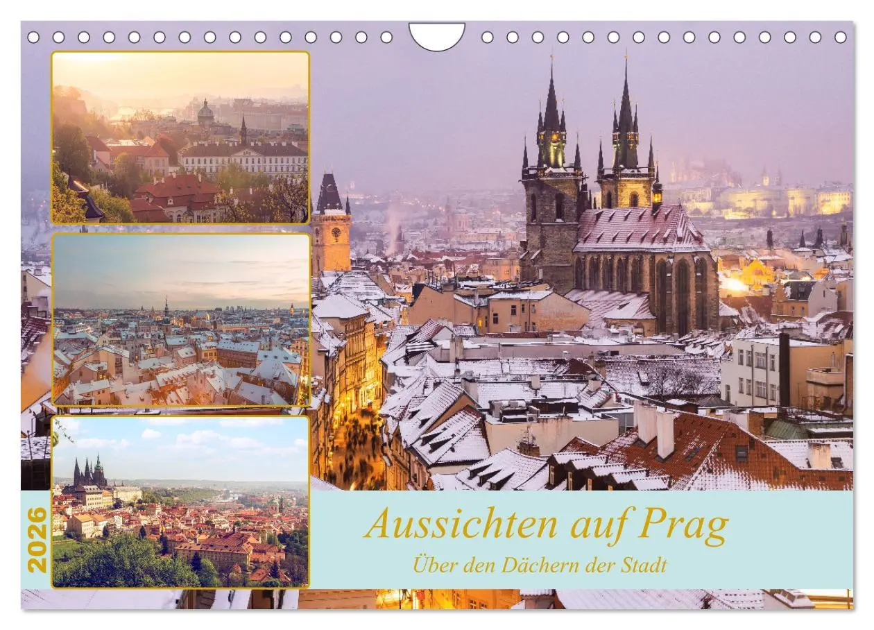 Cover: 9783457537855 | Aussichten auf Prag (Wandkalender 2026 DIN A4 quer), CALVENDO...