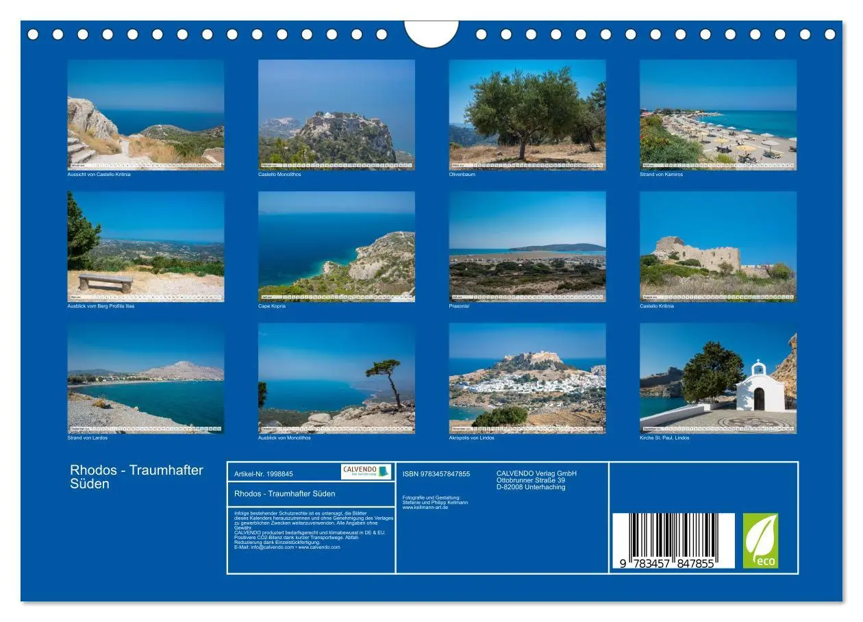 Bild: 9783457847855 | Rhodos - Traumhafter Süden (Wandkalender 2026 DIN A4 quer),...