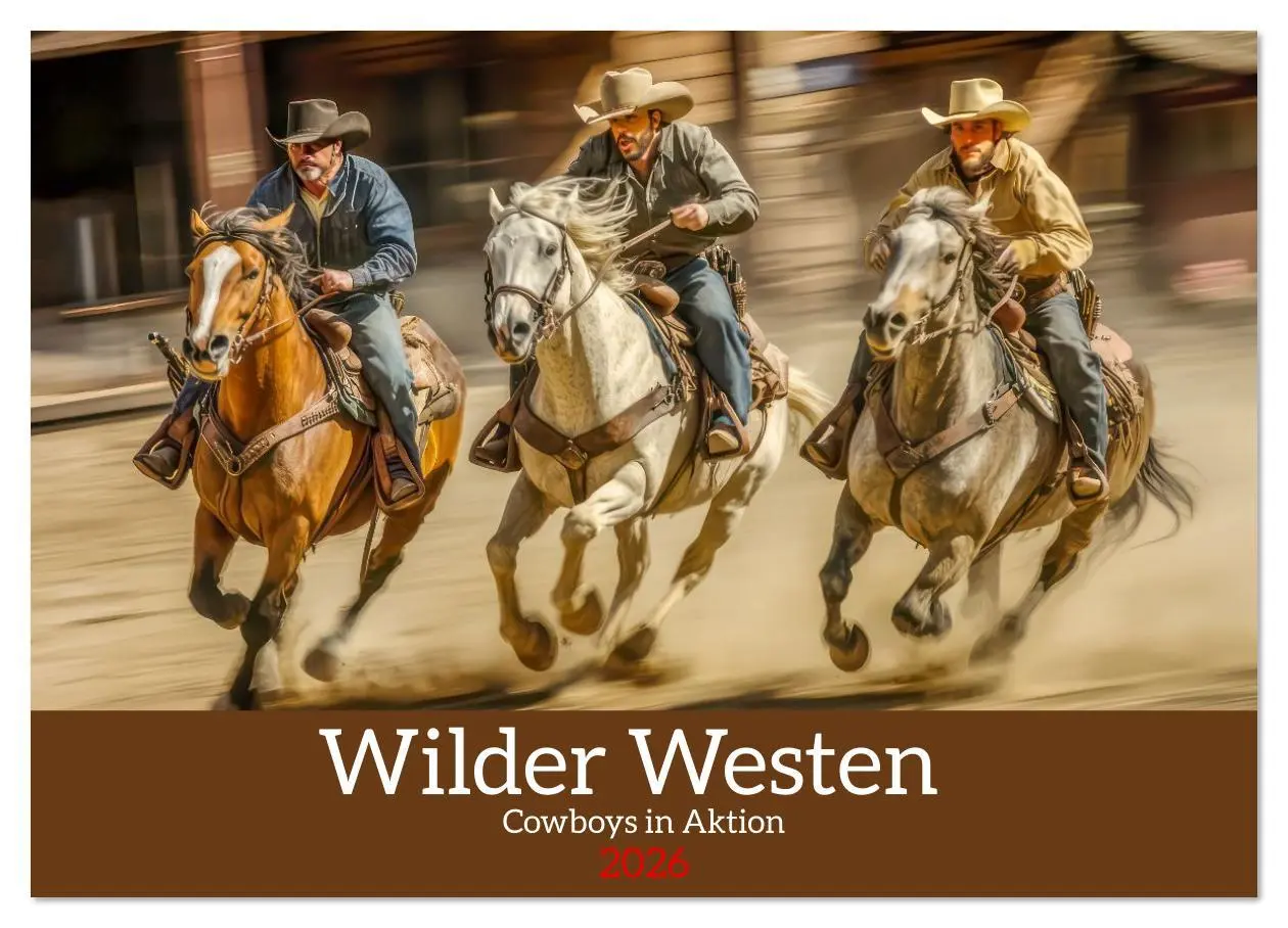 Cover: 9783516627855 | Wilder Westen - Cowboys in Aktion (Wandkalender 2026 DIN A2 quer),...