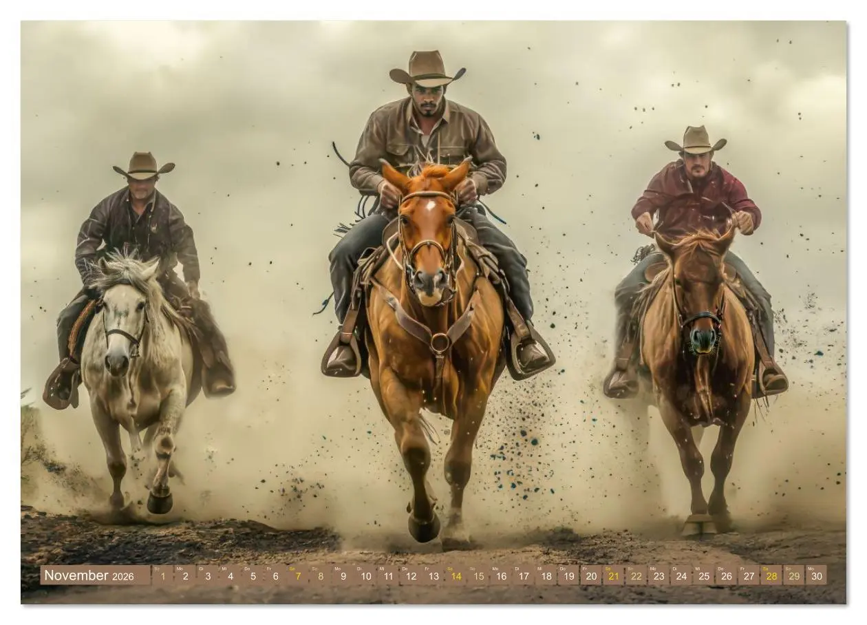 Bild: 9783516627855 | Wilder Westen - Cowboys in Aktion (Wandkalender 2026 DIN A2 quer),...