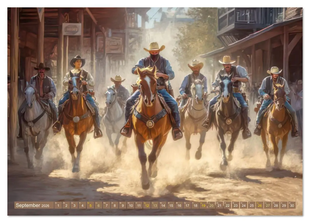 Bild: 9783516627855 | Wilder Westen - Cowboys in Aktion (Wandkalender 2026 DIN A2 quer),...