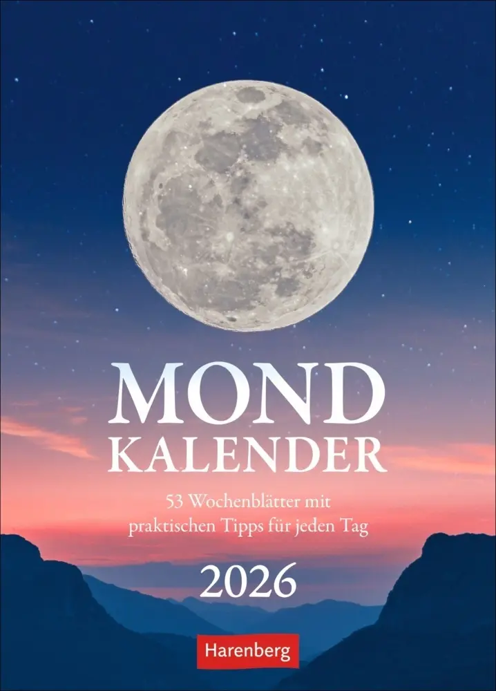 Cover: 9783840037955 | Mondkalender Wochenkalender 2026 - 53 Wochenblätter mit praktischen...