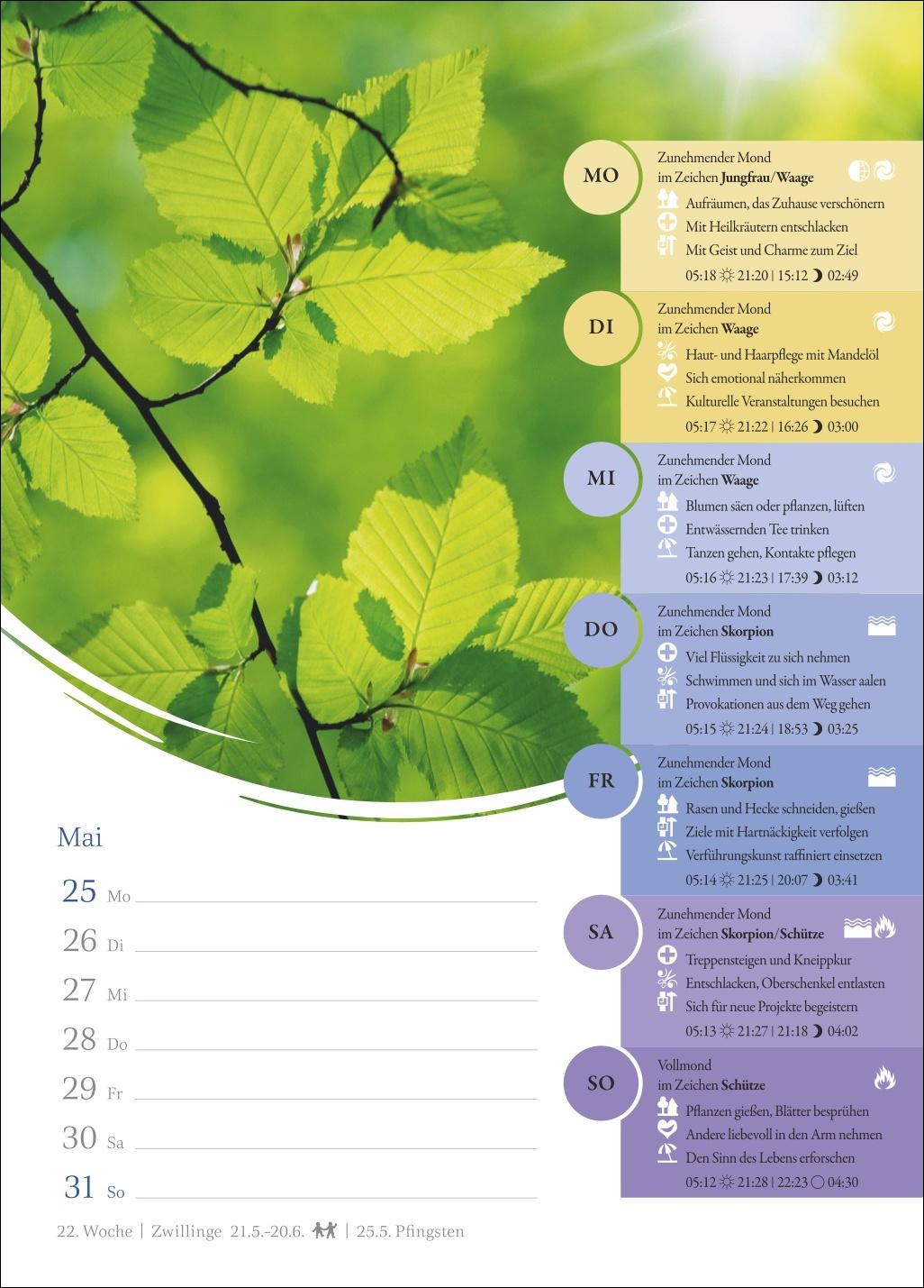 Bild: 9783840037955 | Mondkalender Wochenkalender 2026 - 53 Wochenblätter mit praktischen...