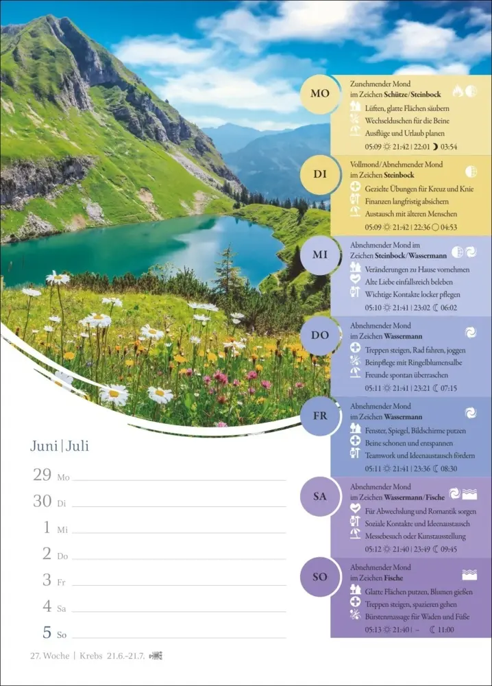 Bild: 9783840037955 | Mondkalender Wochenkalender 2026 - 53 Wochenblätter mit praktischen...