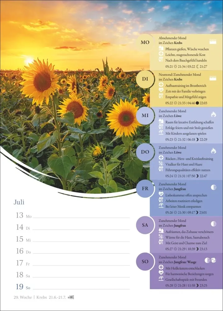 Bild: 9783840037955 | Mondkalender Wochenkalender 2026 - 53 Wochenblätter mit praktischen...