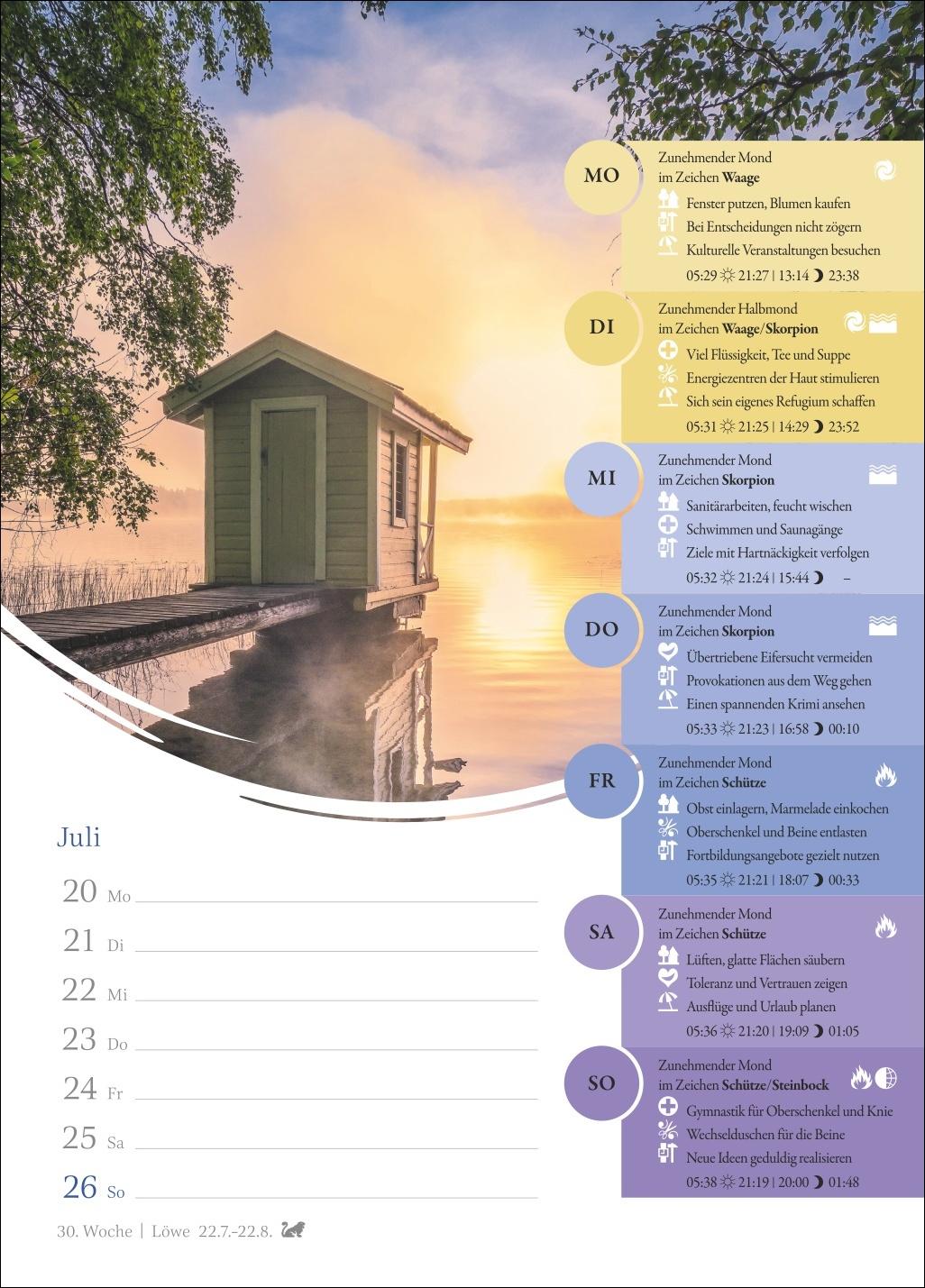 Bild: 9783840037955 | Mondkalender Wochenkalender 2026 - 53 Wochenblätter mit praktischen...