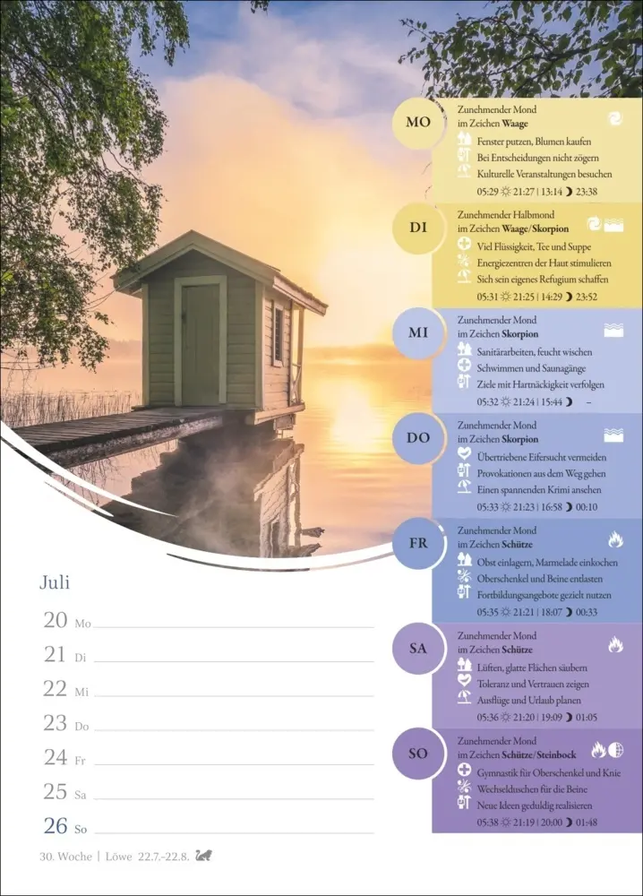 Bild: 9783840037955 | Mondkalender Wochenkalender 2026 - 53 Wochenblätter mit praktischen...