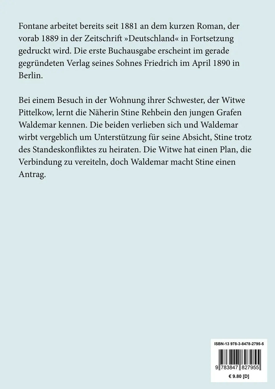 Rückseite: 9783847827955 | Stine (Großdruck) | Theodor Fontane | Taschenbuch | Paperback | 108 S.