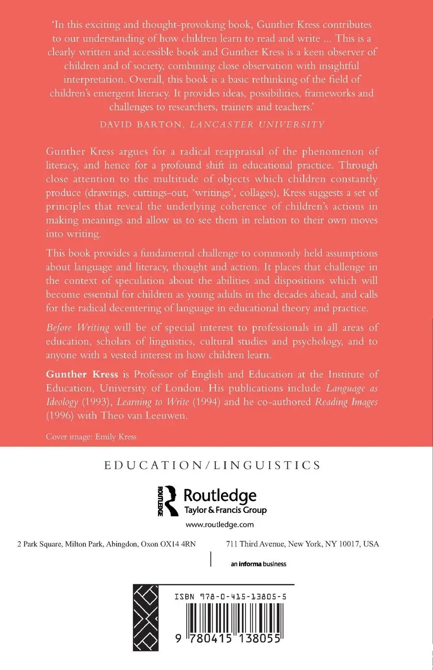 Rückseite: 9780415138055 | Before Writing | Rethinking the Paths to Literacy | Gunther Kress