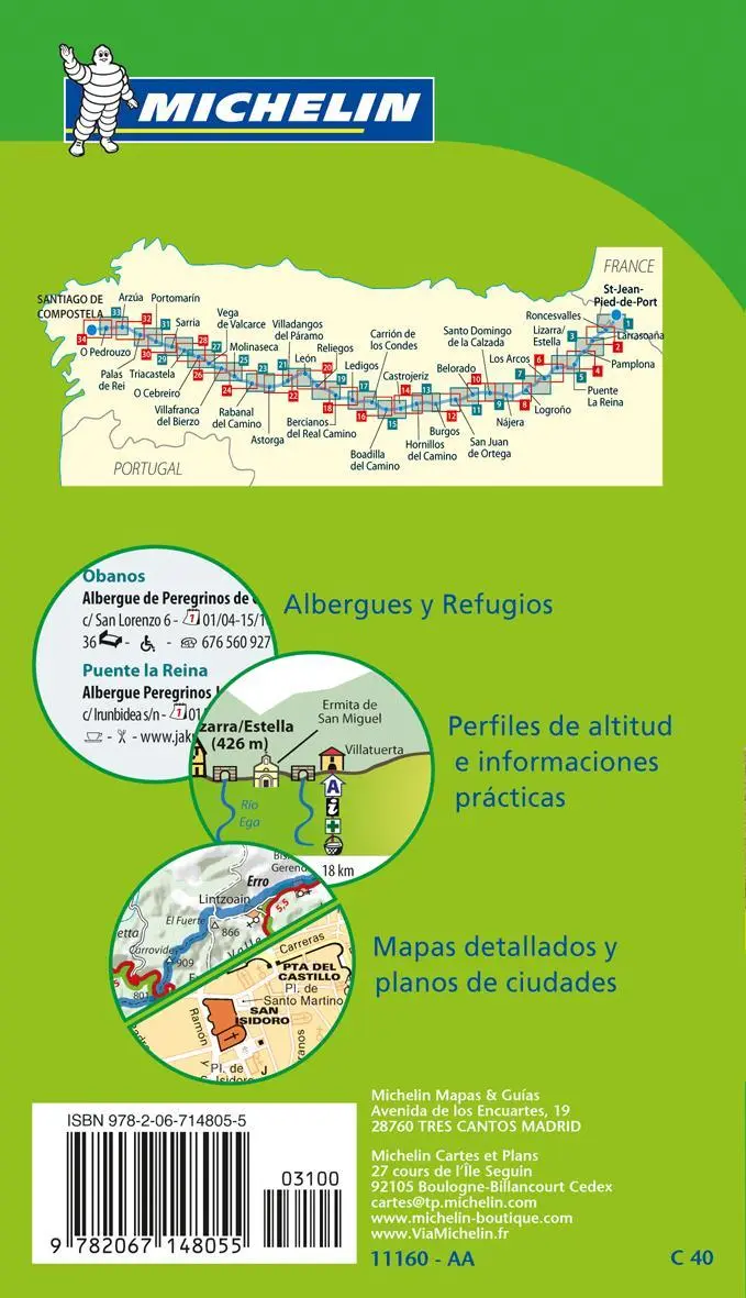 Rückseite: 9782067148055 | Camino de Santiago - Zoom Map 160 | Map | Michelin | Broschüre | 1 S.