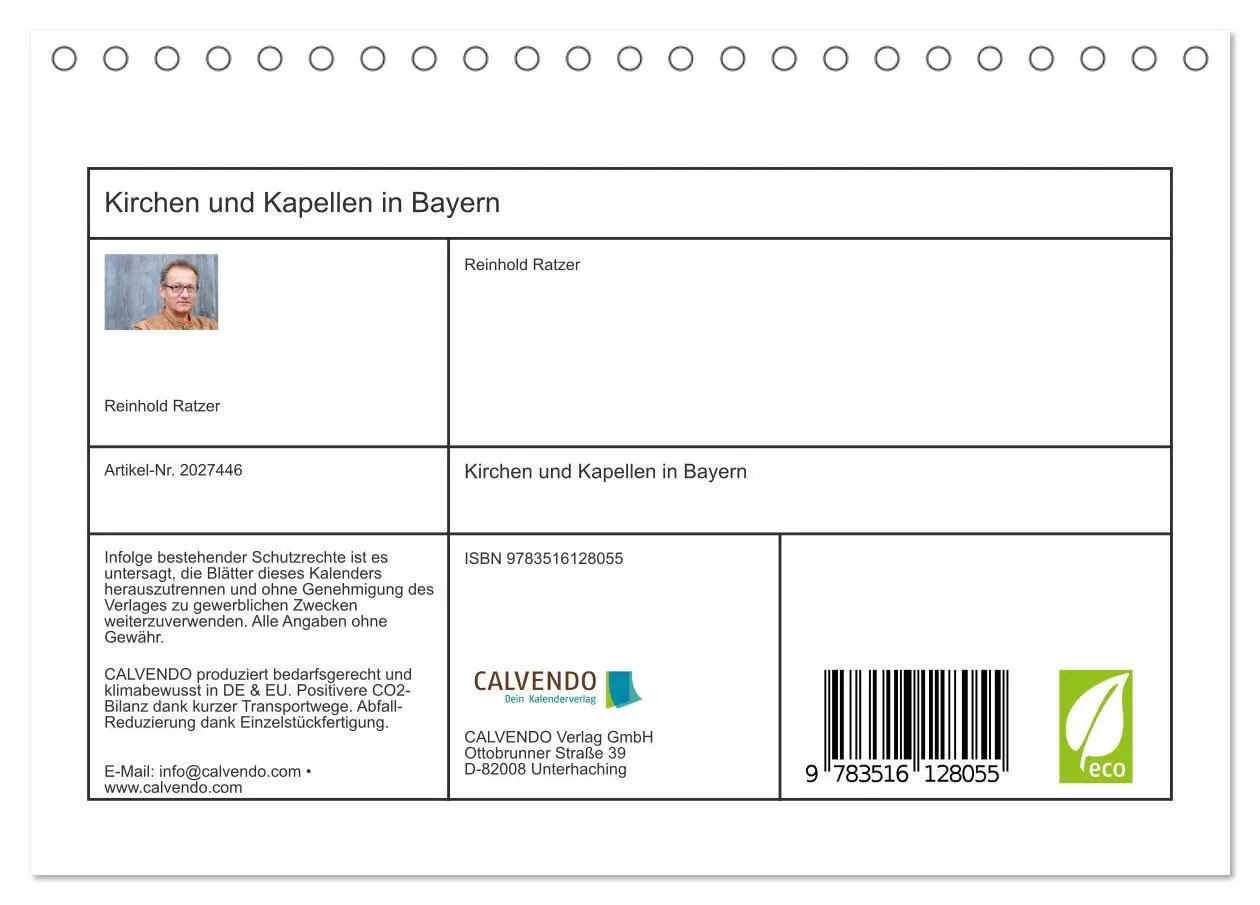 Bild: 9783516128055 | Kirchen und Kapellen in Bayern (Tischkalender 2026 DIN A5 quer),...