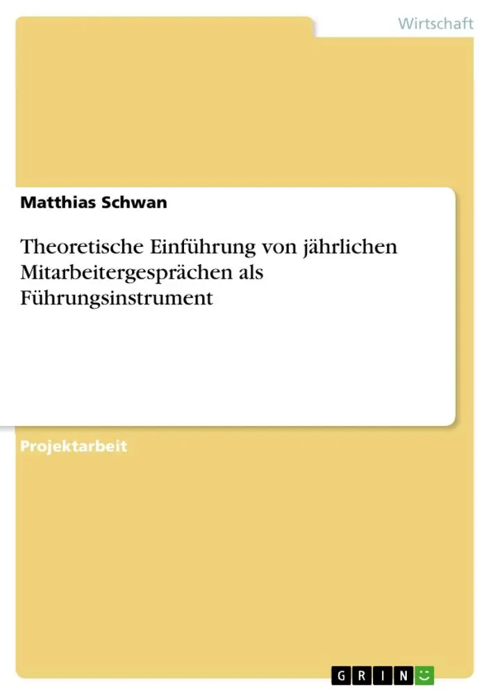 Cover: 9783668218055 | Theoretische Einführung von jährlichen Mitarbeitergesprächen als...