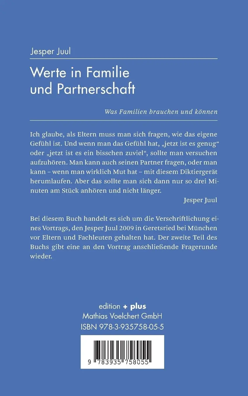 Rückseite: 9783935758055 | Werte in Familie und Partnerschaft | Was Familien brauchen und können