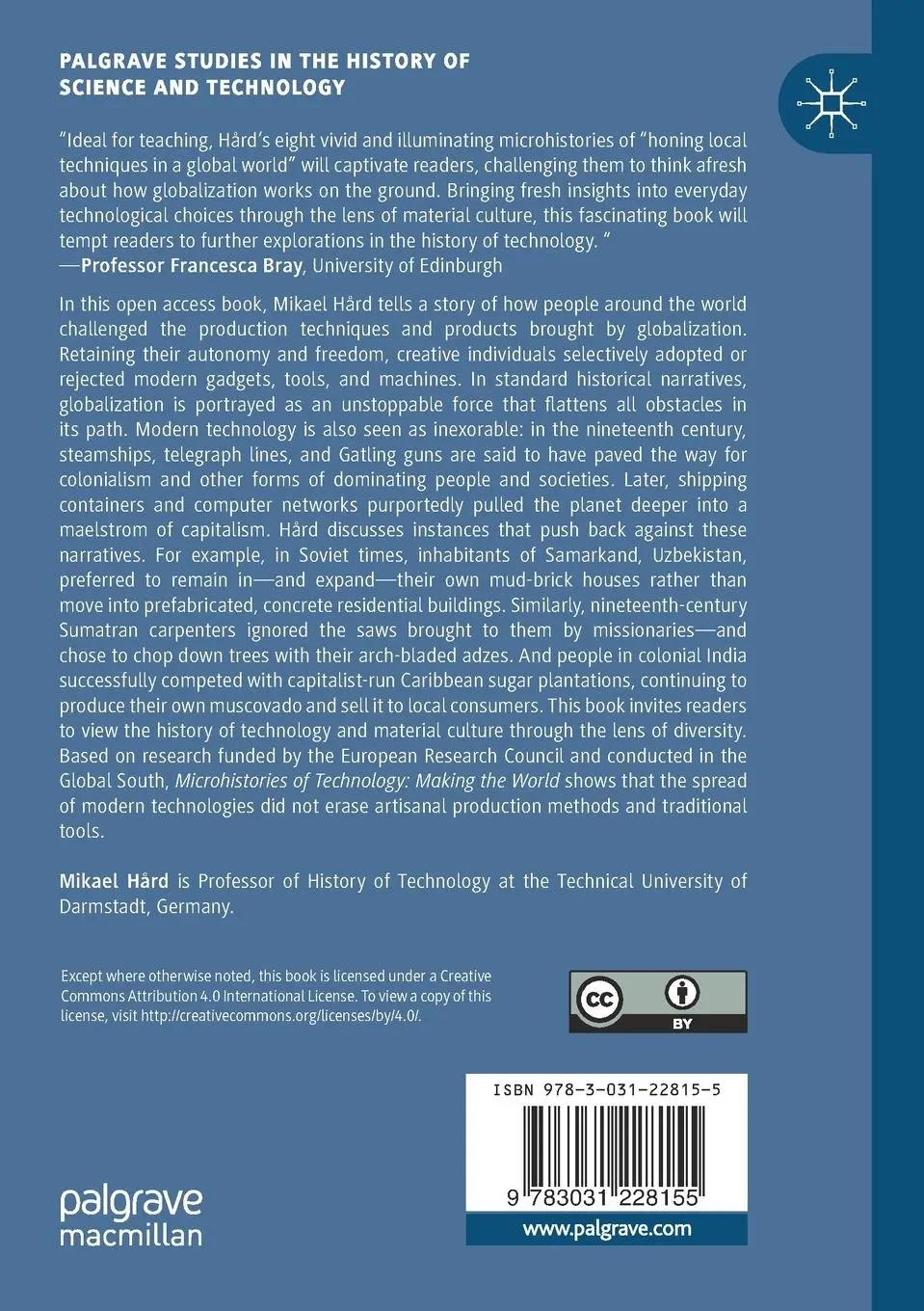 Rückseite: 9783031228155 | Microhistories of Technology | Making the World | Mikael Hård | Buch