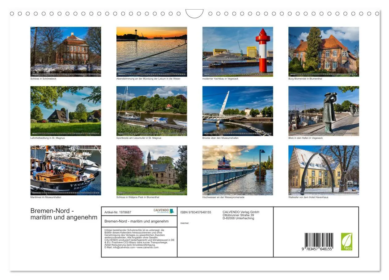 Bild: 9783457648155 | Bremen-Nord - maritim und angenehm (Wandkalender 2026 DIN A3 quer),...