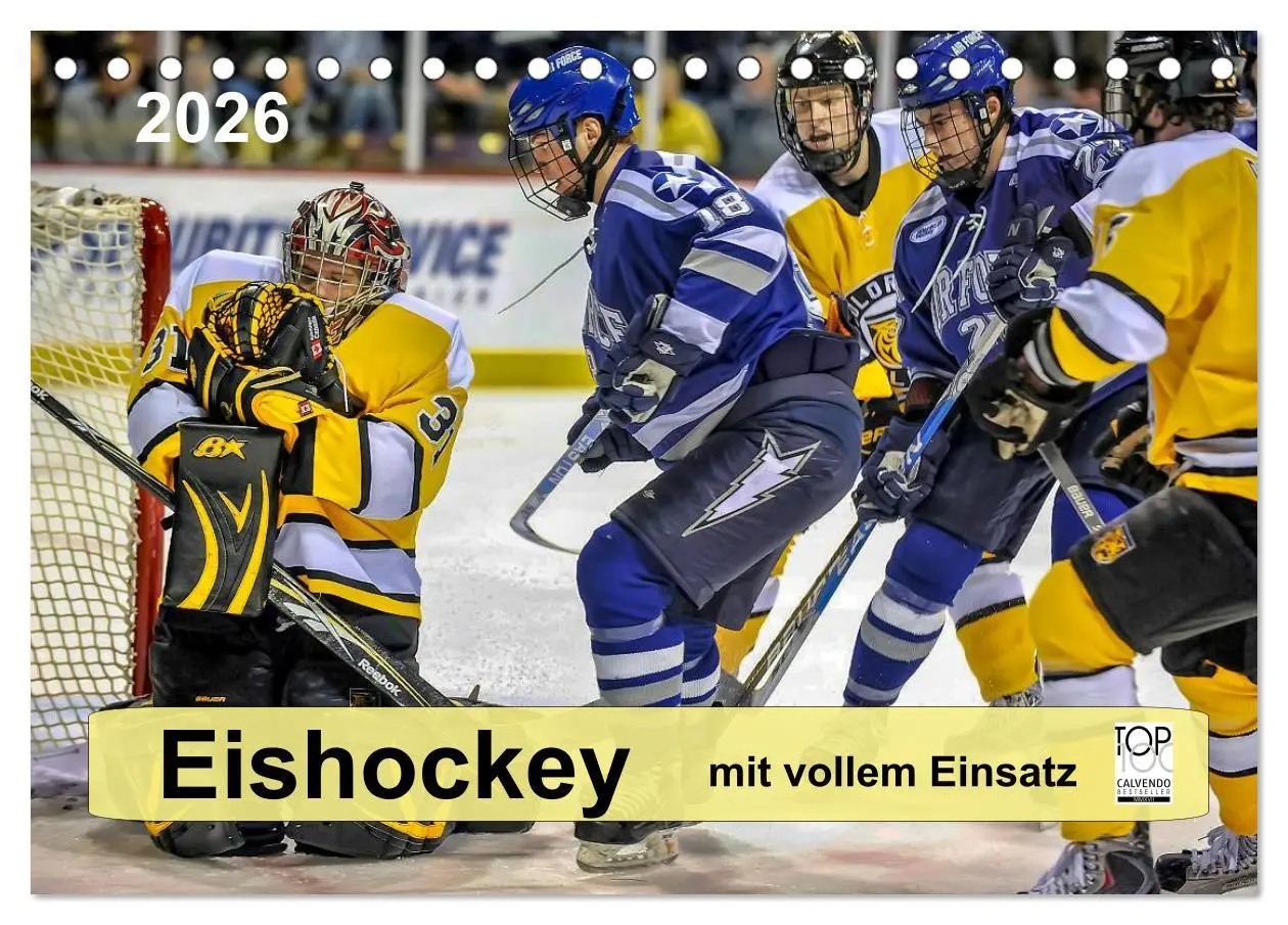 Cover: 9783516048155 | Mit vollem Einsatz - Eishockey (Tischkalender 2026 DIN A5 quer),...