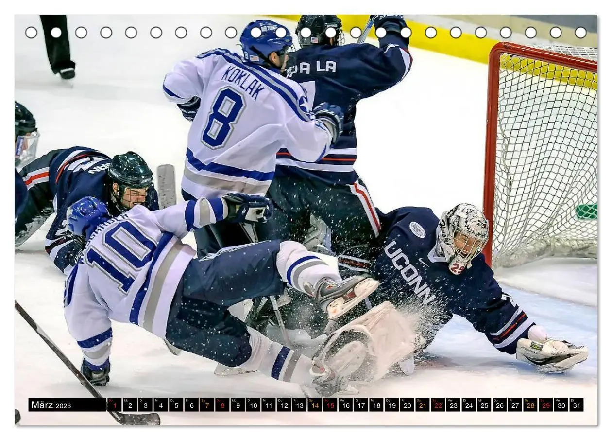 Bild: 9783516048155 | Mit vollem Einsatz - Eishockey (Tischkalender 2026 DIN A5 quer),...