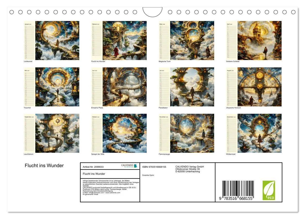 Bild: 9783516668155 | Flucht ins Wunder (Wandkalender 2026 DIN A4 quer), CALVENDO...