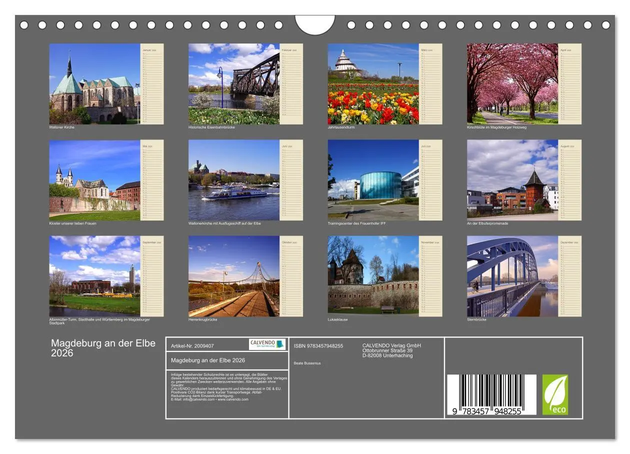 Bild: 9783457948255 | Magdeburg an der Elbe 2026 (Wandkalender 2026 DIN A4 quer),...