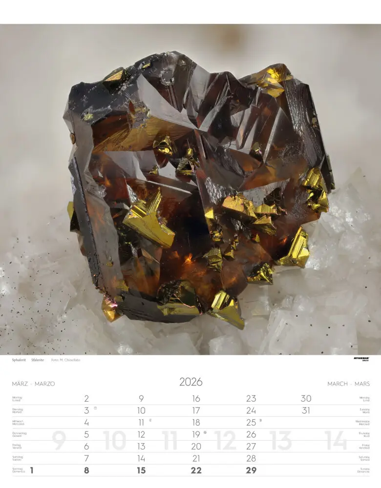 Bild: 9788868398255 | Mineralien Kalender 2026 | Minerali - Minerals | Verlag | Kalender