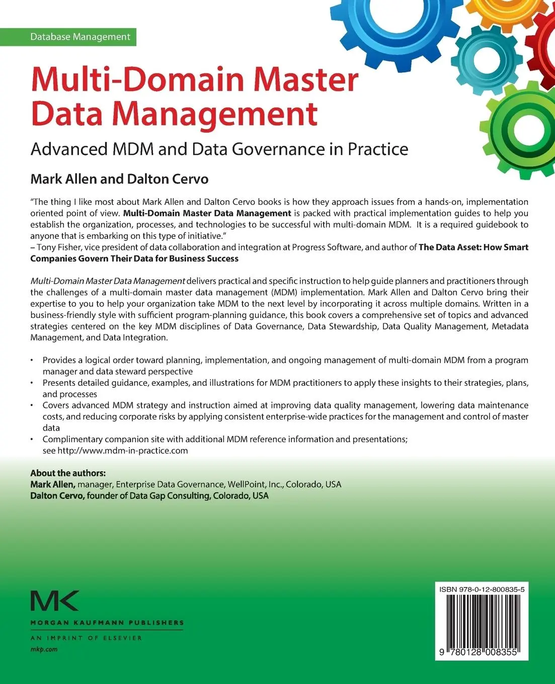 Rückseite: 9780128008355 | Multi-Domain Master Data Management | Dalton Cervo (u. a.) | Buch