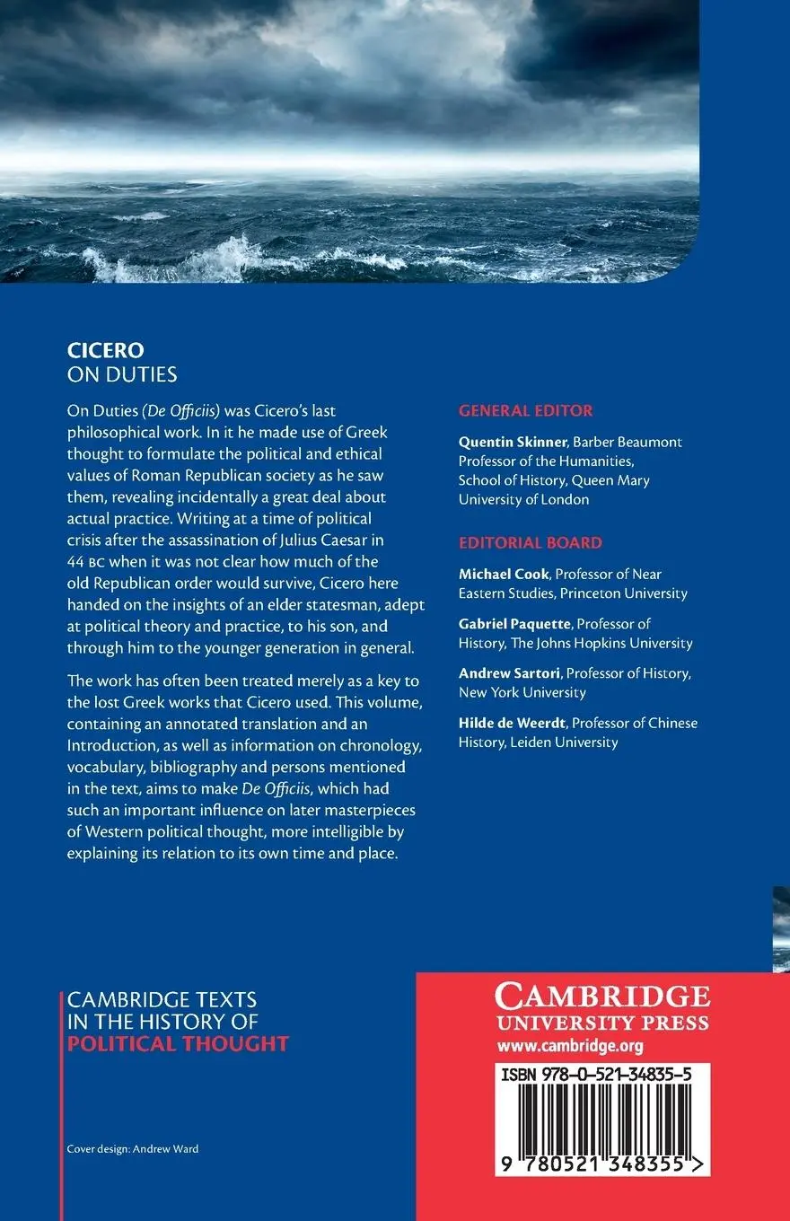 Rückseite: 9780521348355 | Cicero | On Duties | Marcus Tullius Cicero | Taschenbuch | Englisch