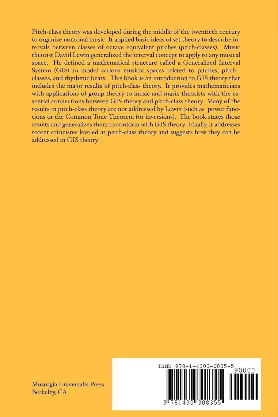 Rückseite: 9781430308355 | Abstract Musical Intervals | Group Theory for Composition and Analysis