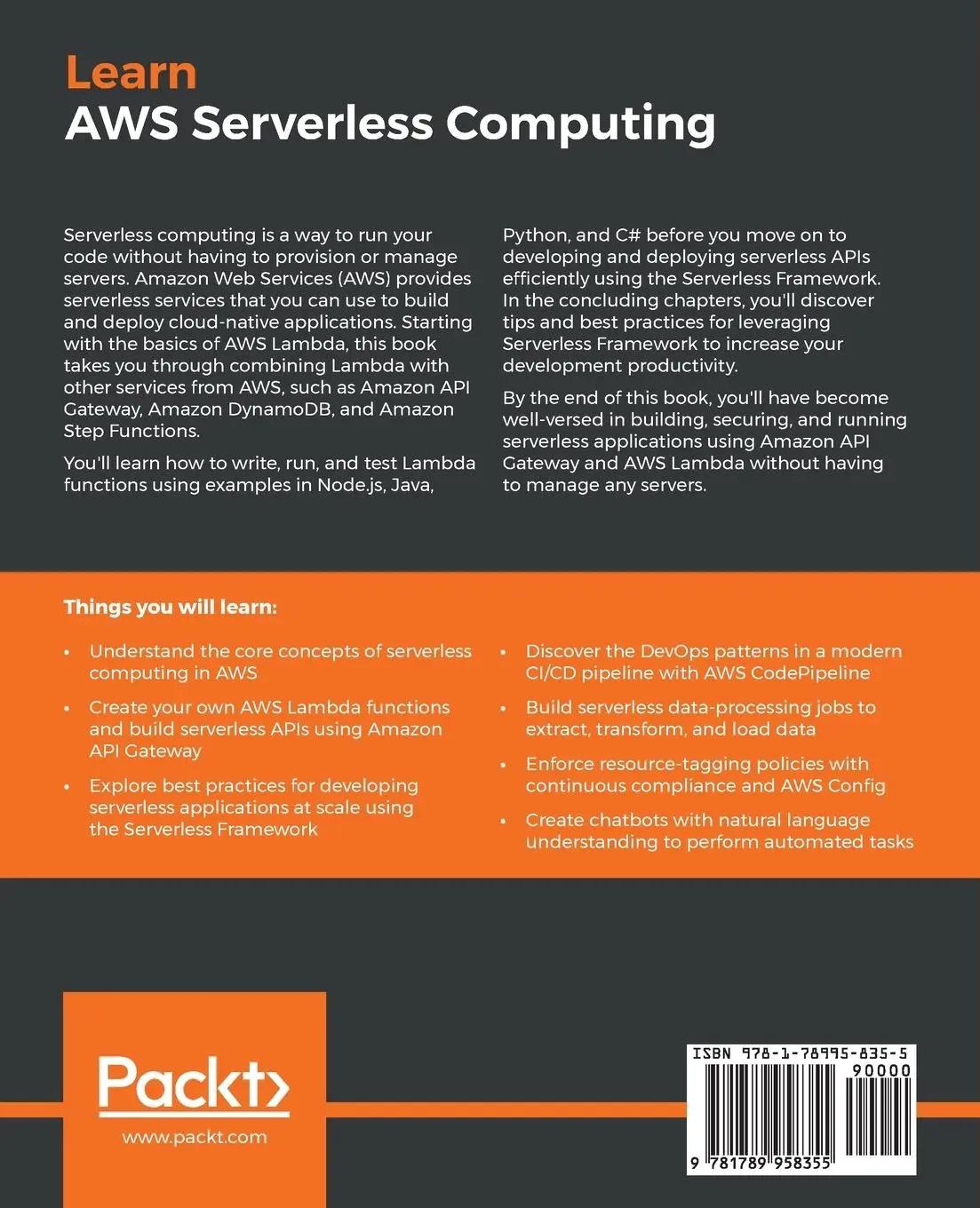 Rückseite: 9781789958355 | Learn AWS Serverless Computing | Scott Patterson | Taschenbuch | 2019