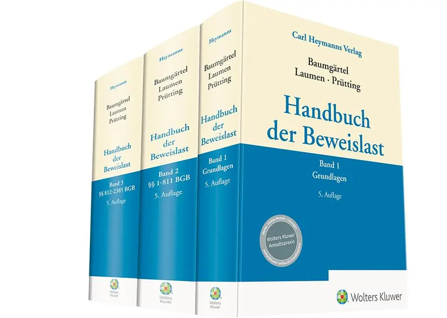Cover: 9783452298355 | Handbuch der Beweislast (Bundle Bände 1-3) | Baumgärtel (u. a.) | Buch