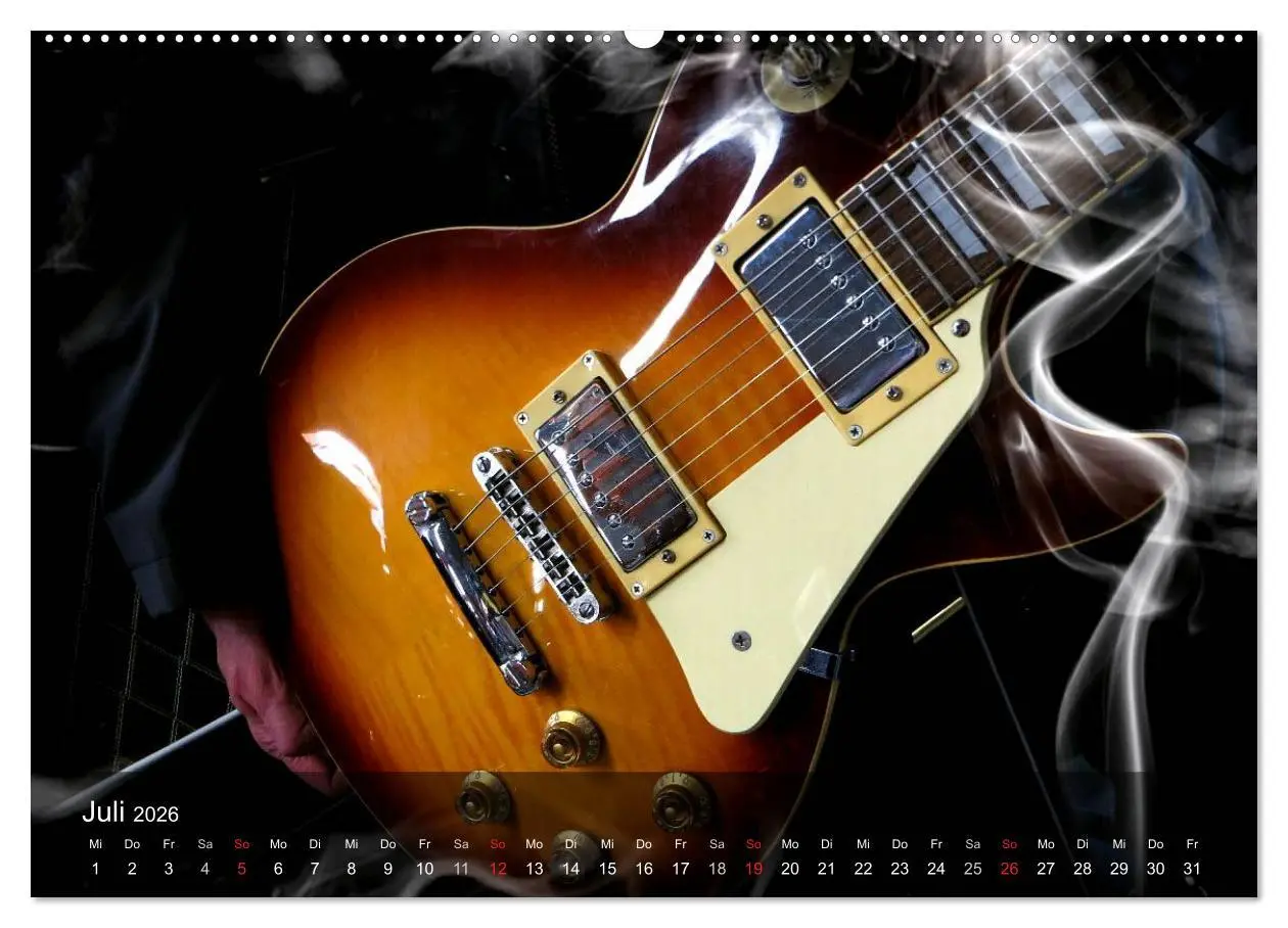 Bild: 9783516028355 | Rockgitarren Power (Wandkalender 2026 DIN A2 quer), CALVENDO...