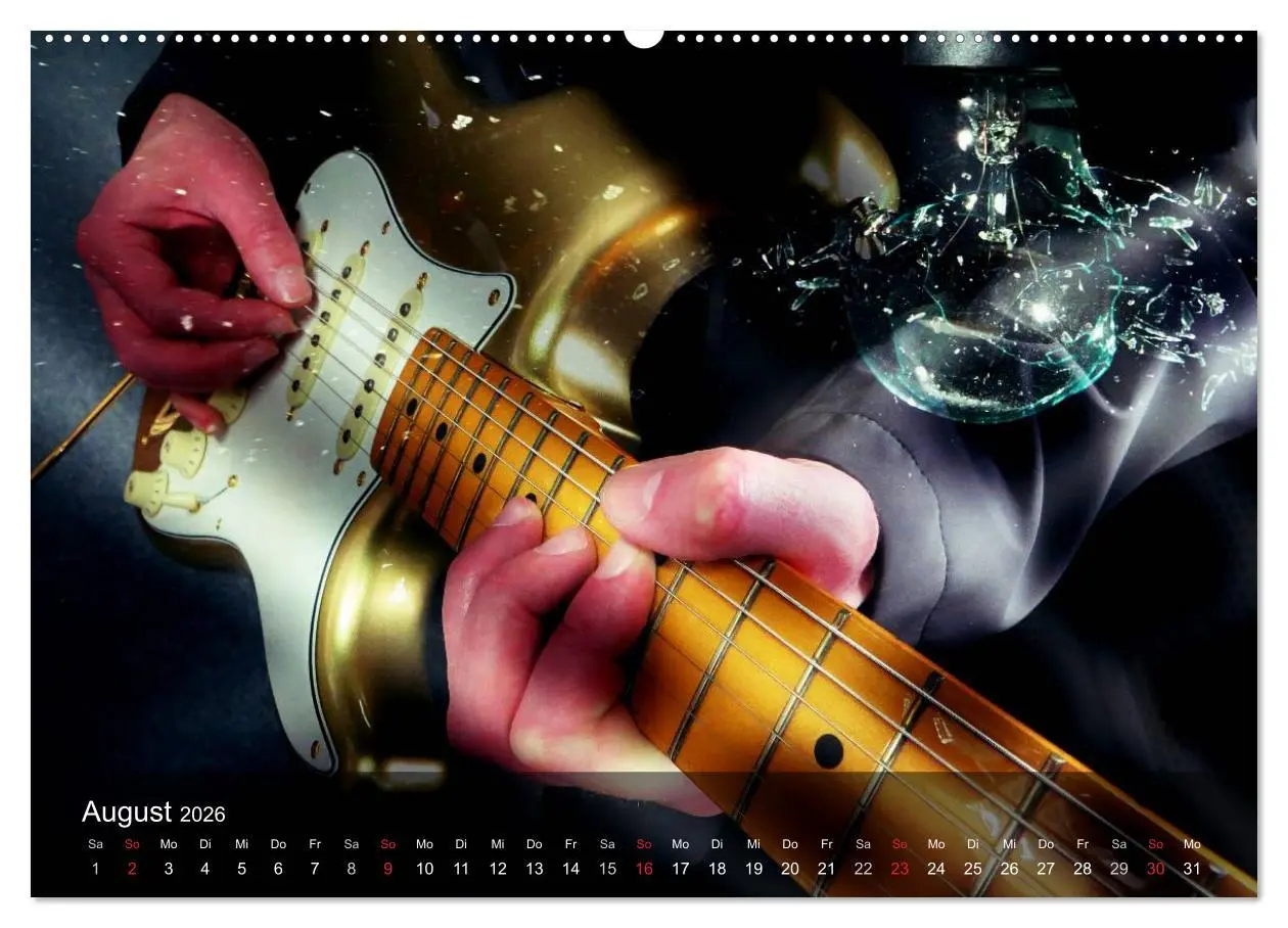 Bild: 9783516028355 | Rockgitarren Power (Wandkalender 2026 DIN A2 quer), CALVENDO...