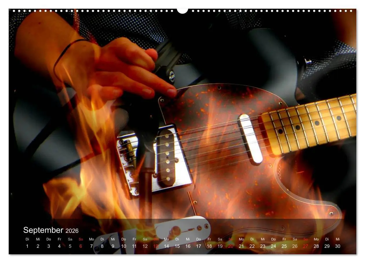 Bild: 9783516028355 | Rockgitarren Power (Wandkalender 2026 DIN A2 quer), CALVENDO...
