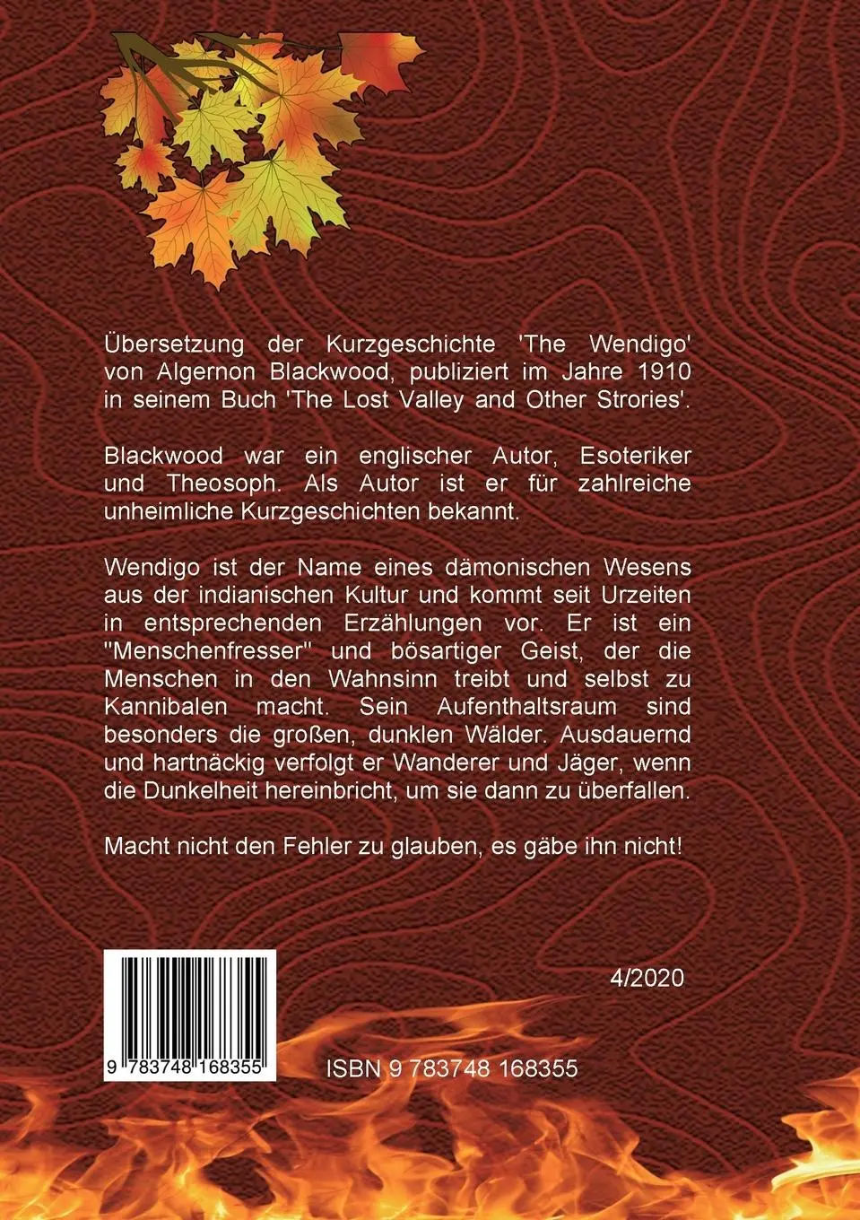 Rückseite: 9783748168355 | Der Wendigo | Thomas M. Meine | Taschenbuch | 104 S. | Deutsch | 2025