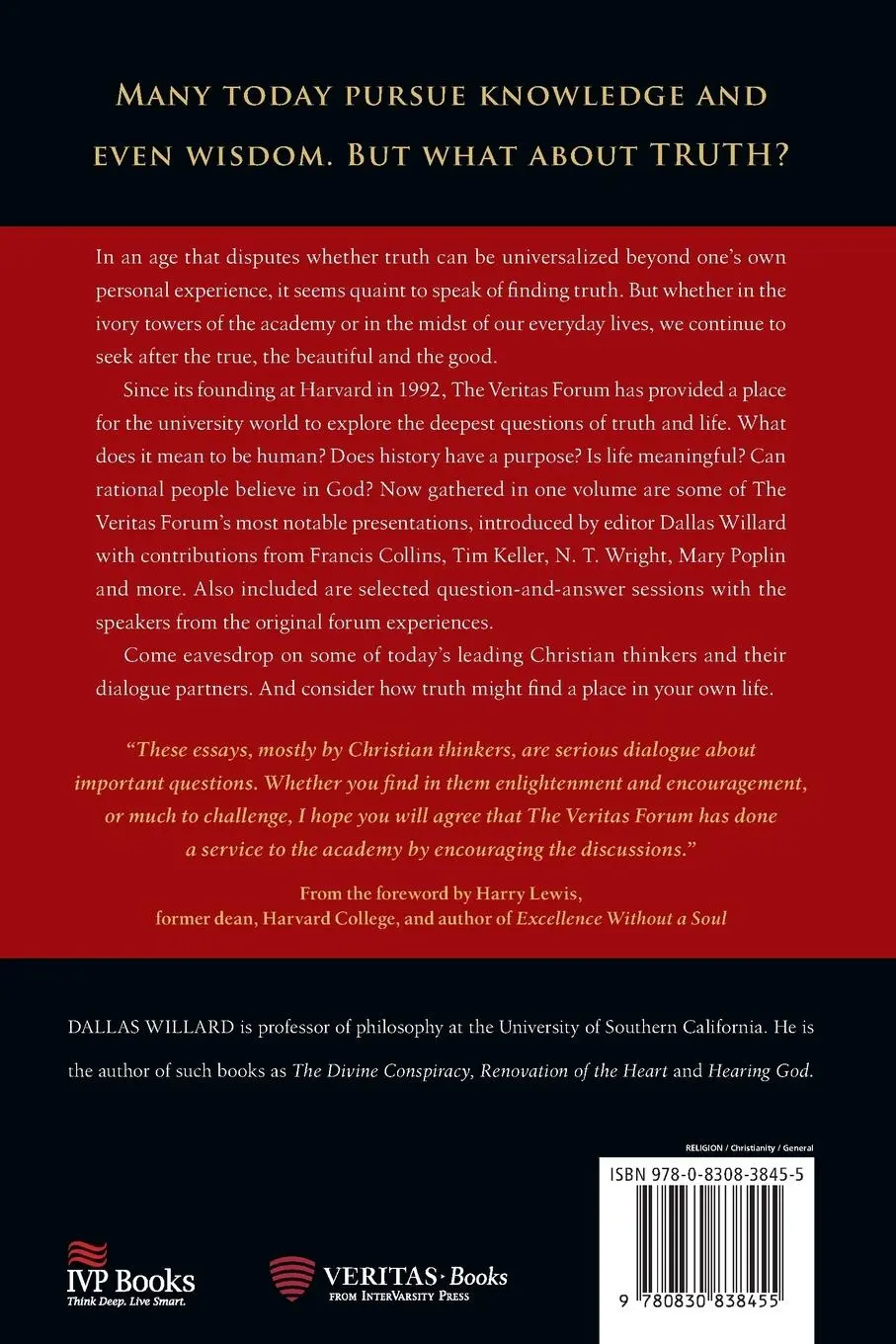 Rückseite: 9780830838455 | A Place for Truth | Leading Thinkers Explore Life's Hardest Questions