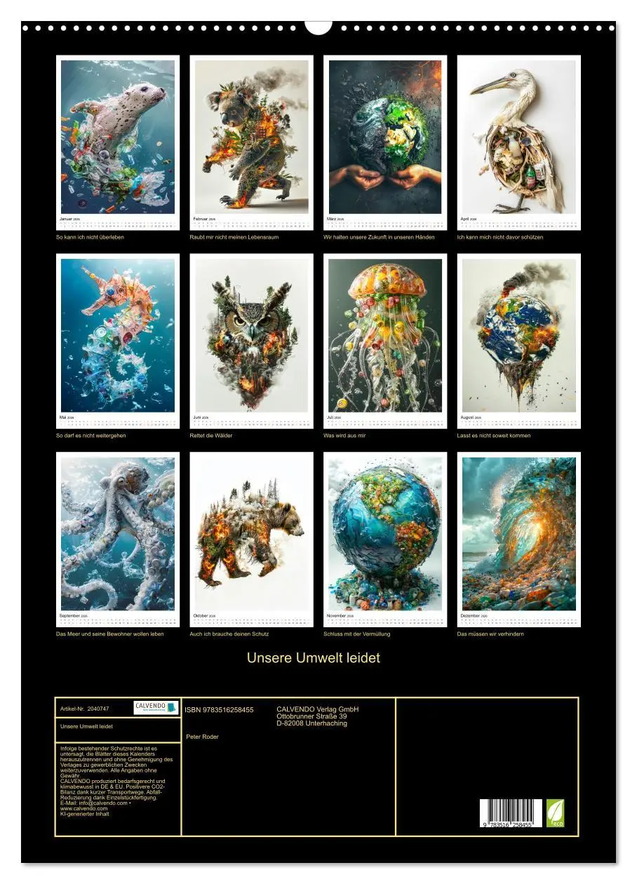 Bild: 9783516258455 | Unsere Umwelt leidet (Wandkalender 2026 DIN A2 hoch), CALVENDO...