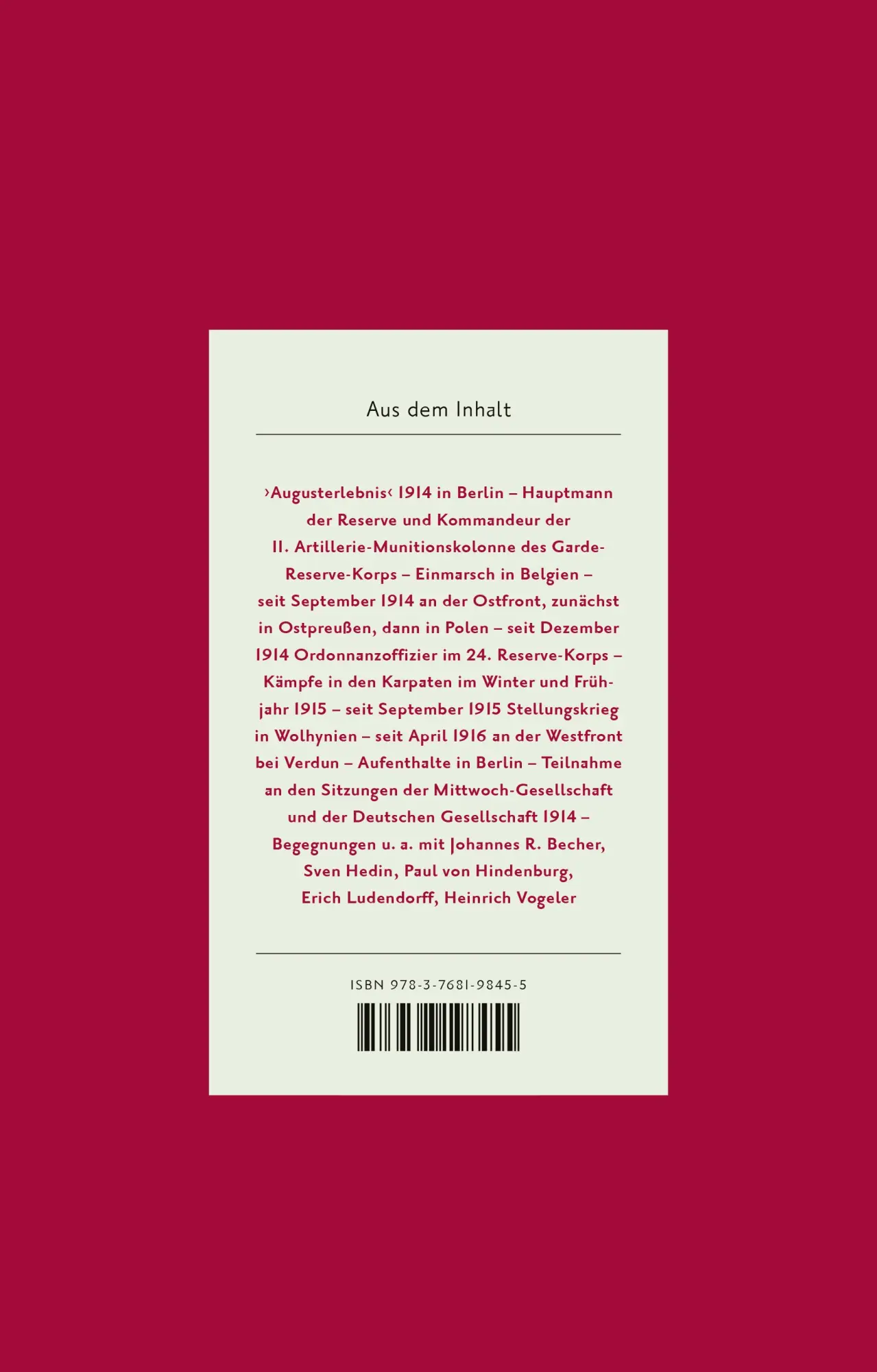 Rückseite: 9783768198455 | Das Tagebuch (1880-1937), Band 5 (Das Tagebuch 1880-1937, Bd. 5)