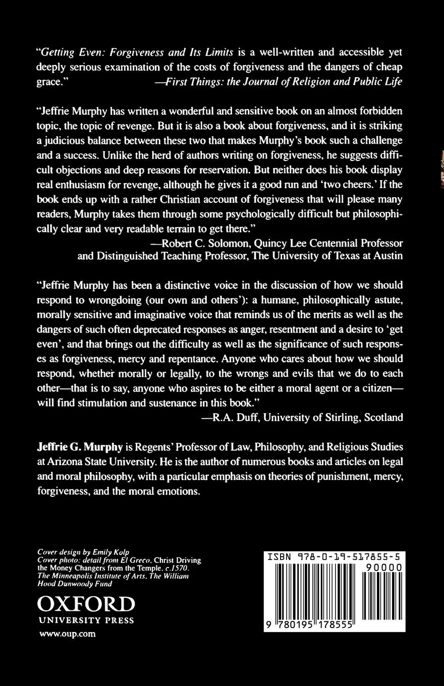 Rückseite: 9780195178555 | Getting Even | Forgiveness and Its Limits | Jeffrie G. Murphy | Buch