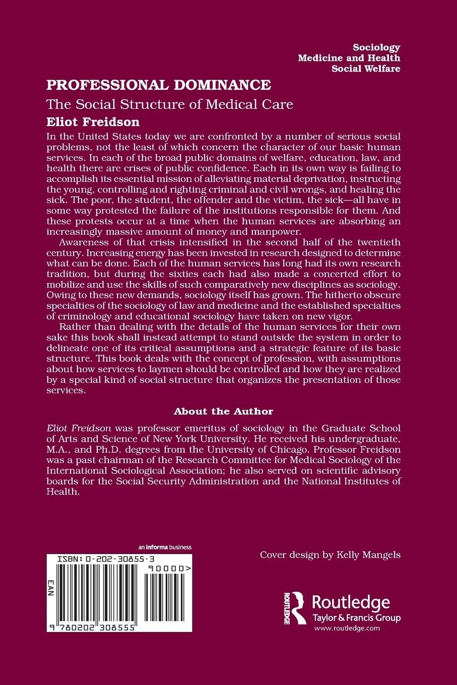 Rückseite: 9780202308555 | Professional Dominance | The Social Structure of Medical Care | Buch