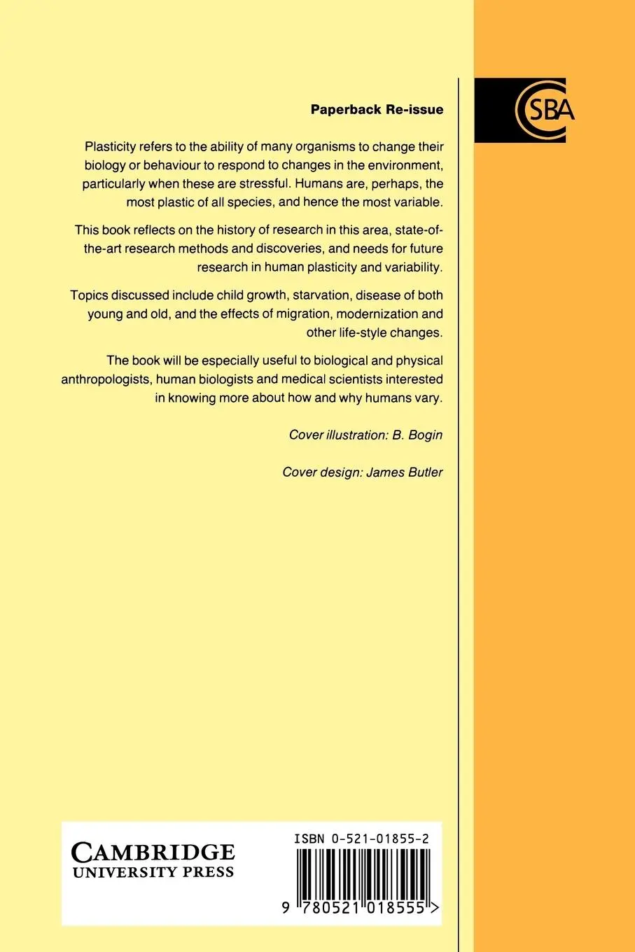 Rückseite: 9780521018555 | Human Variability and Plasticity | Mascie-Taylor (u. a.) | Taschenbuch