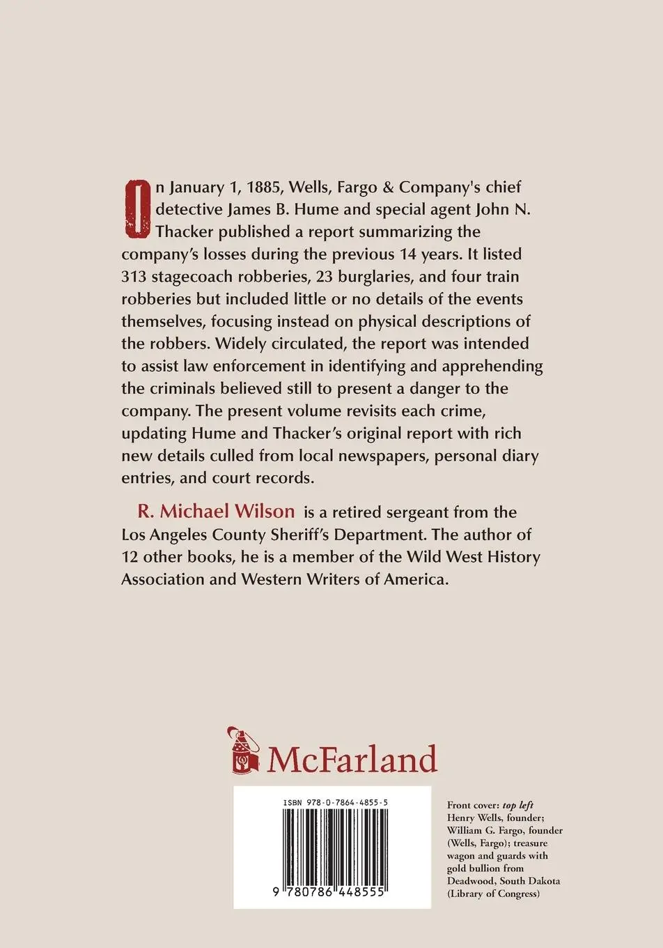 Rückseite: 9780786448555 | Wells, Fargo &amp; Co. Stagecoach and Train Robberies, 1870-1884 | Buch