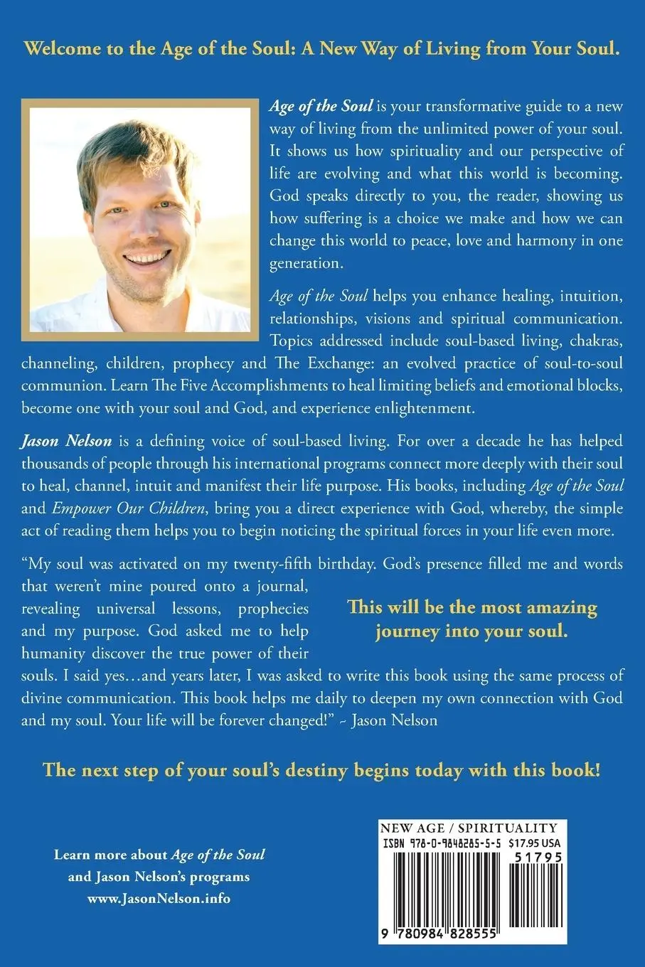 Rückseite: 9780984828555 | Age of the Soul | A New Way of Living from Your Soul | Jason Nelson