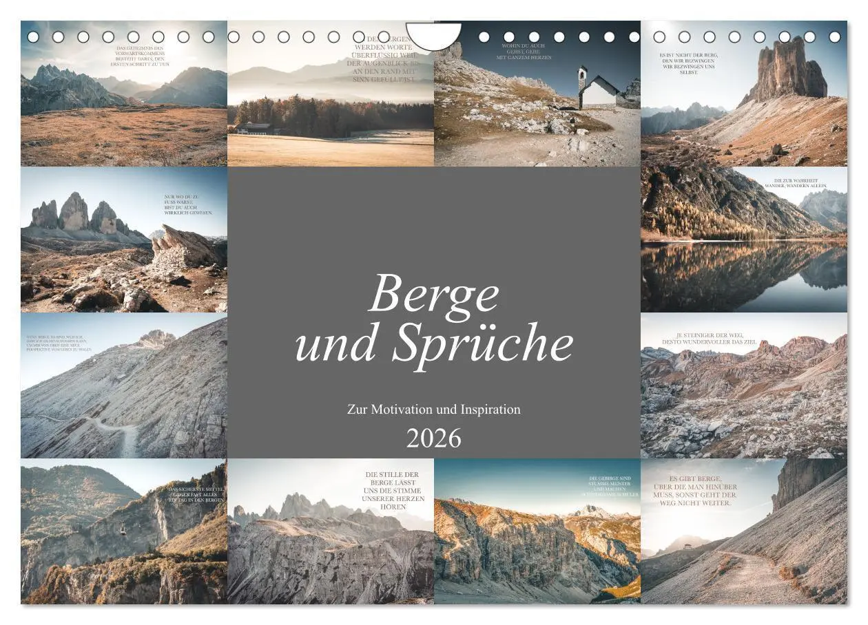 Cover: 9783457608555 | Berge und Sprüche zur Motivation und Inspiration (Wandkalender 2026...